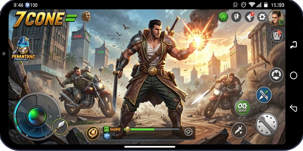 Gameplay seru dengan berbagai karakter bertarung di arena.