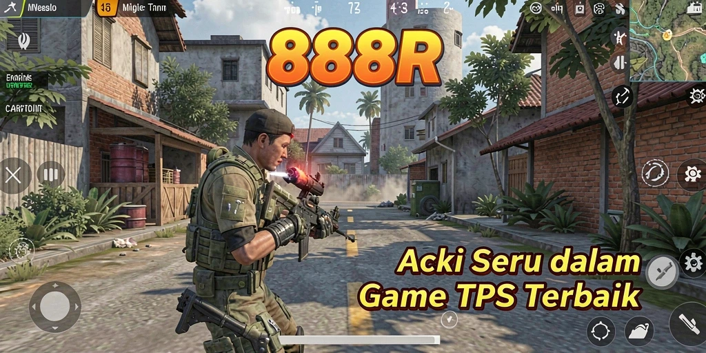 Tangkapan layar gameplay 888R dengan aksi seru di medan perang.