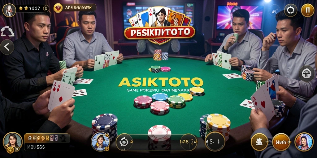 Screenshot gameplay ASIKTOTO menampilkan momen seru saat bermain poker.