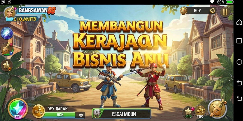 Tangkapan layar gameplay BANGSAWAN88 yang menampilkan keseruan membangun bisnis.