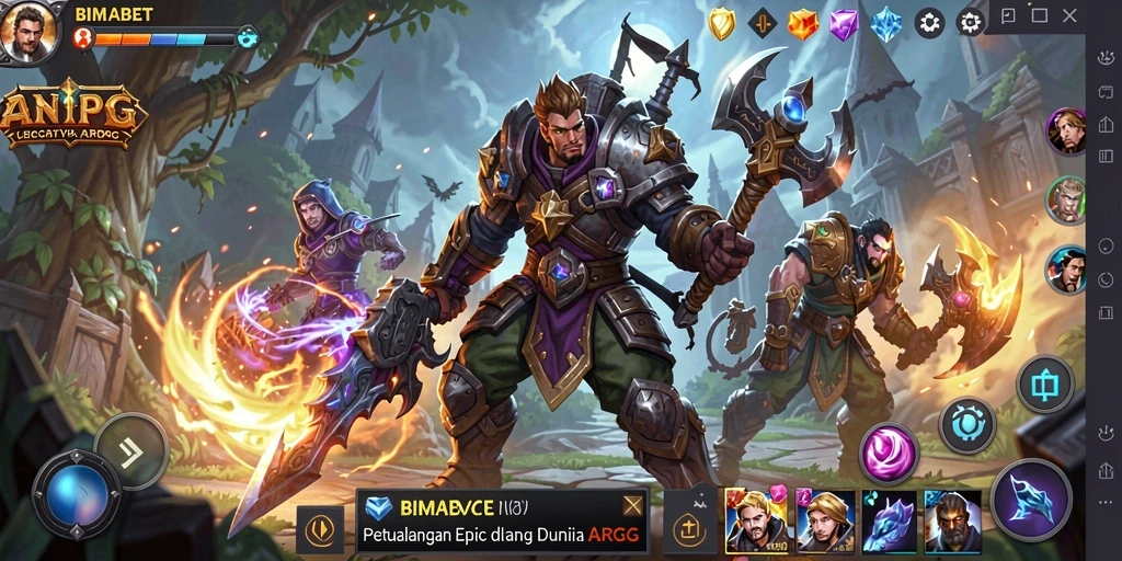 Screenshot gameplay <strong>BIMABET</strong> menampilkan pertarungan epik di dunia yang menakjubkan.