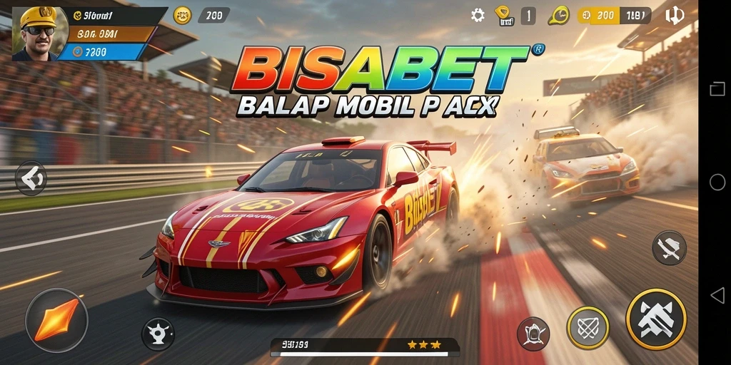 Tampilan seru gameplay BISABET dengan balapan yang mendebarkan.