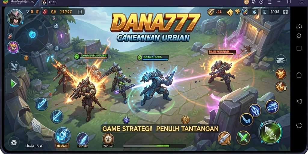 Screenshot utama DANA777 menampilkan pertempuran strategis yang seru.