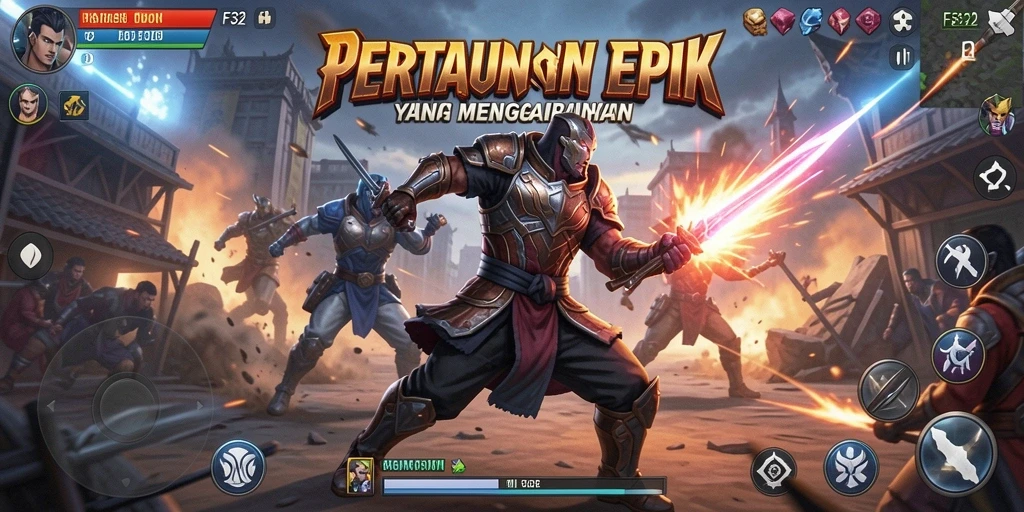 Gameplay seru dengan pertarungan intens di F32.