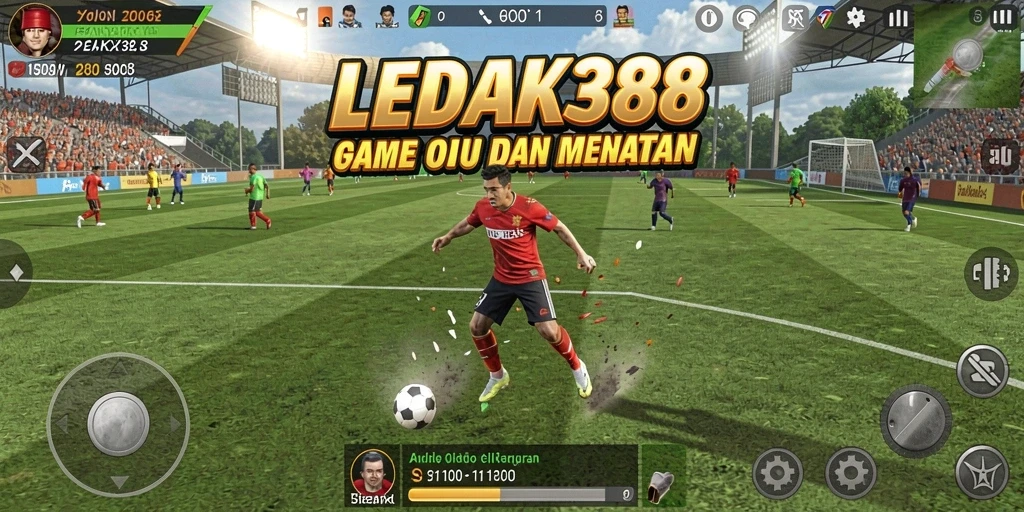 Tangkapan layar utama LEDAK388 menampilkan aksi seru dalam permainan olahraga.