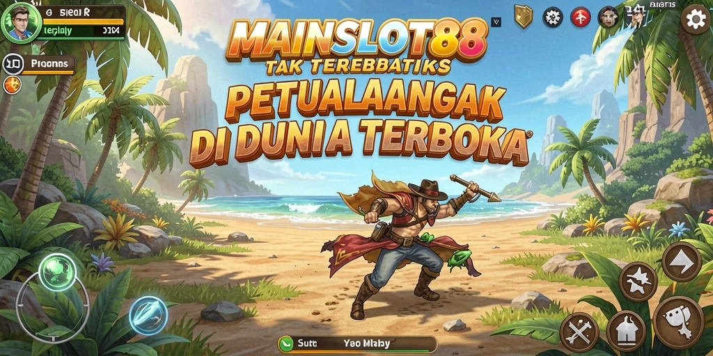 Screenshot gameplay MAINSLOT88 yang menunjukkan eksplorasi dunia terbuka.