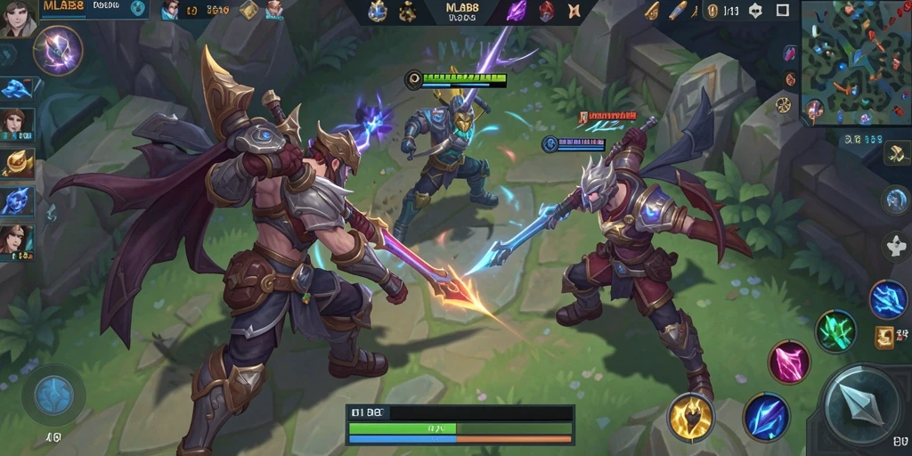 Screenshot gameplay MLBB8 dengan pertarungan seru dan karakter yang menarik.