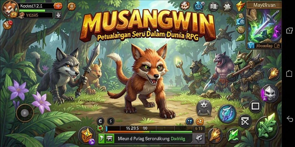 Tangkapan layar gameplay <strong>MUSANGWIN</strong> yang menarik dalam misi RPG.