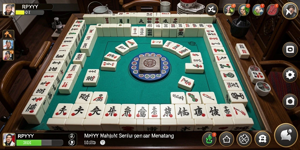 Gameplay RPYYY yang menarik dengan desain ubin Mahjong yang berwarna-warni.
