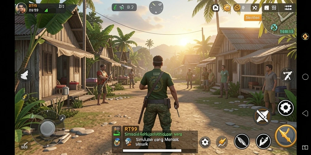 Screenshot menampilkan gameplay menarik dari RT99 dalam simulasi kehidupan.
