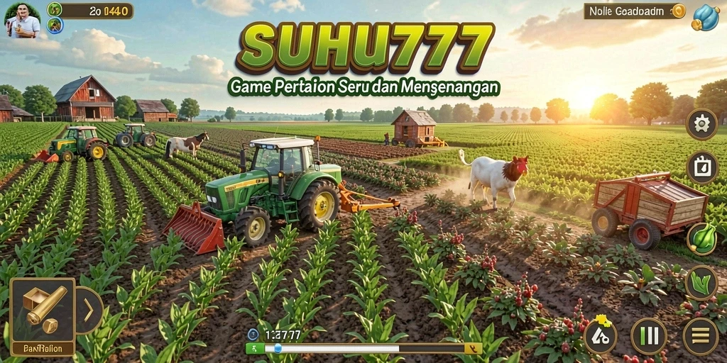 Screenshot gameplay SUHU777 yang memukau dengan pertanian yang indah.
